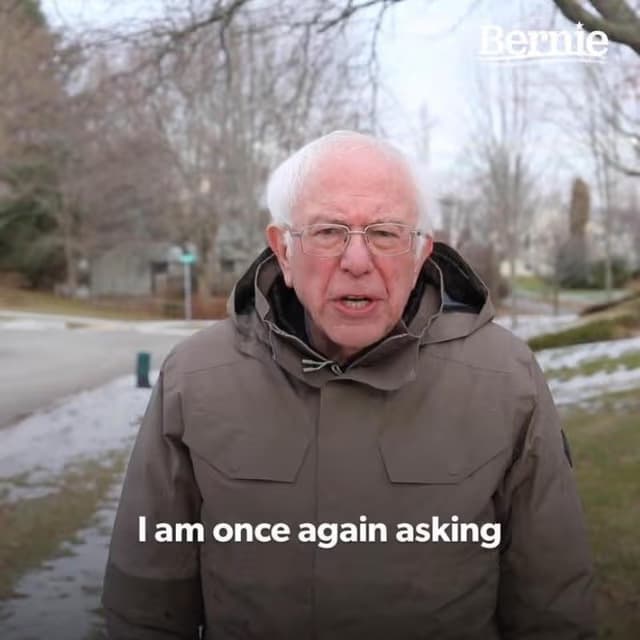 Bernie I'm Once Again Asking meme template