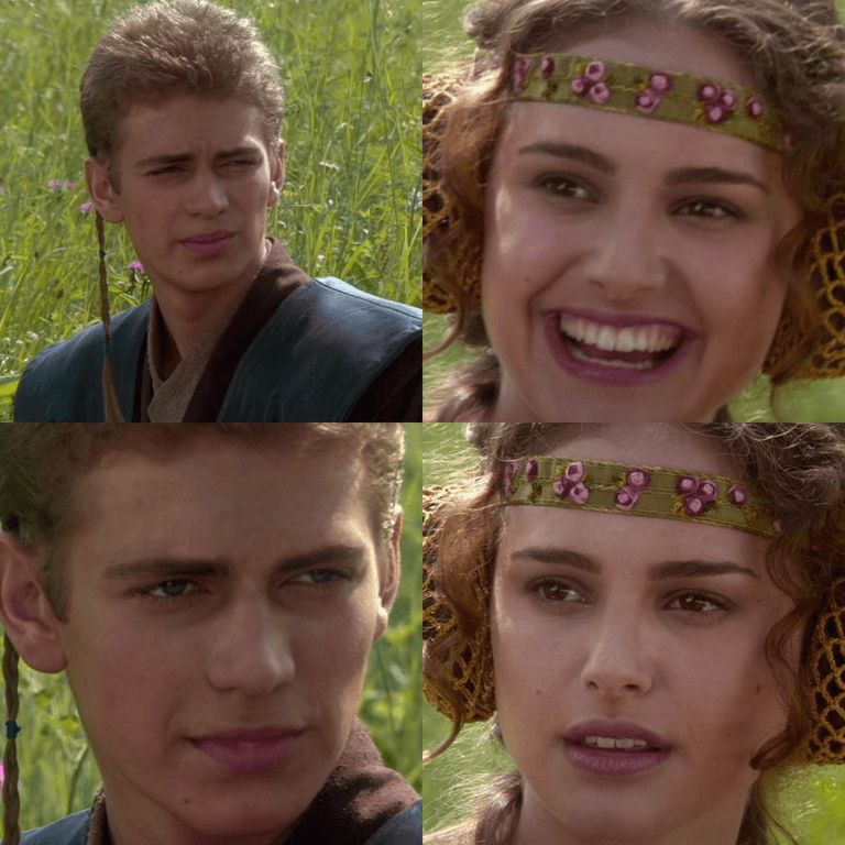 Anakin Padme 4 Panel meme template